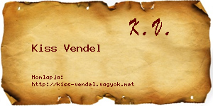 Kiss Vendel névjegykártya