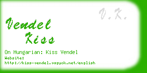 vendel kiss business card